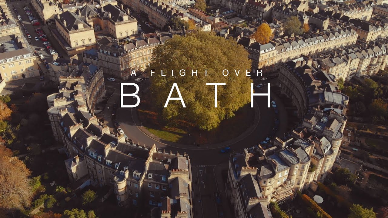 A drone flight over Bath, Somerset | Aerial stock footage