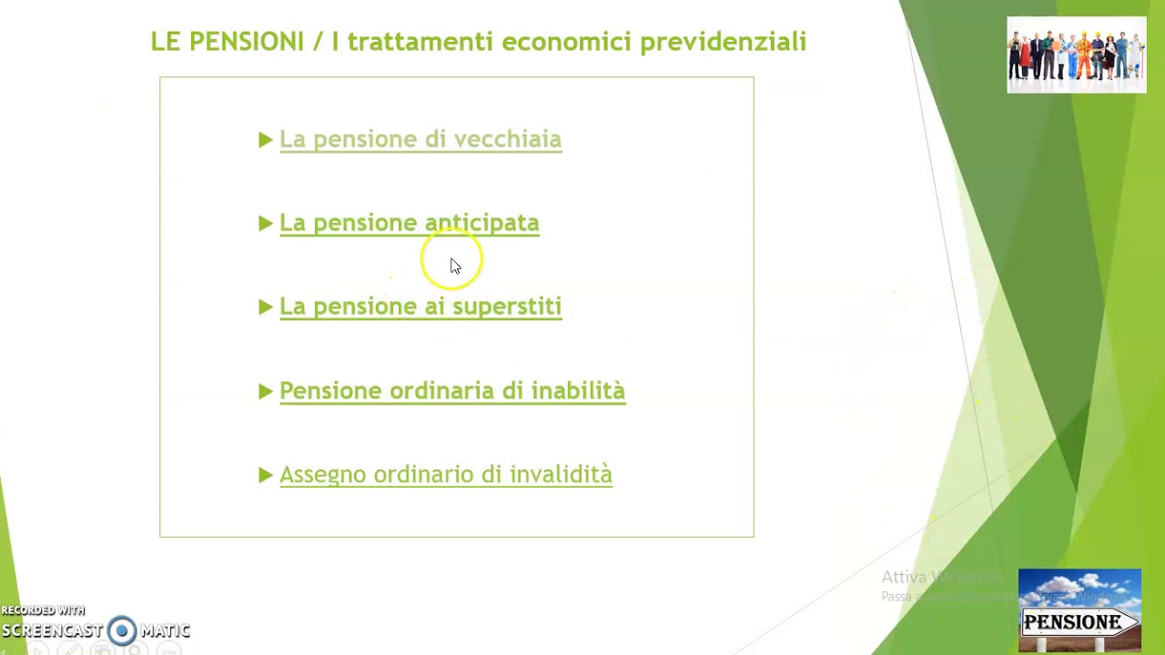 INPS -  Le pensioni Previdenziali