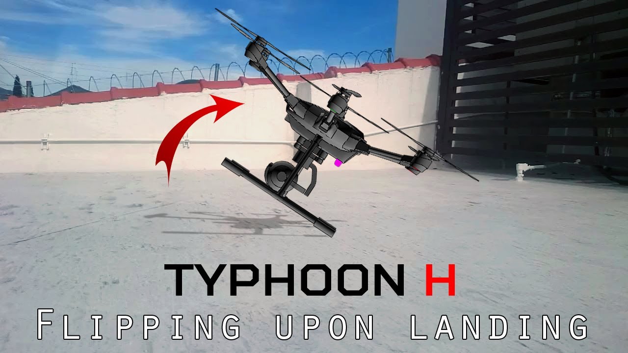 Typhoon H flipping over upon landing.