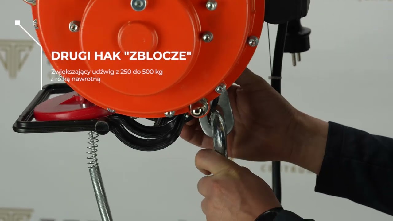 Wciągarka linowa elektryczna udźwig: 250 kg - 30 metrów / 500 kg - 15 metrów