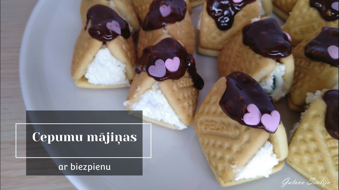 Gardās cepumu mājiņas ar biezpienu. Recepte.