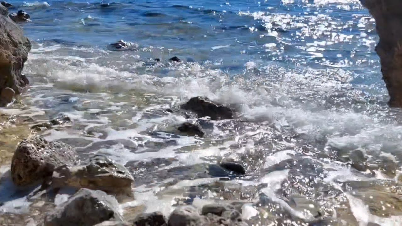🌊 Aegean Sea Waves on Rocks | 1 Hour of Relaxing Ocean Sounds for Sleep & Meditation 😴