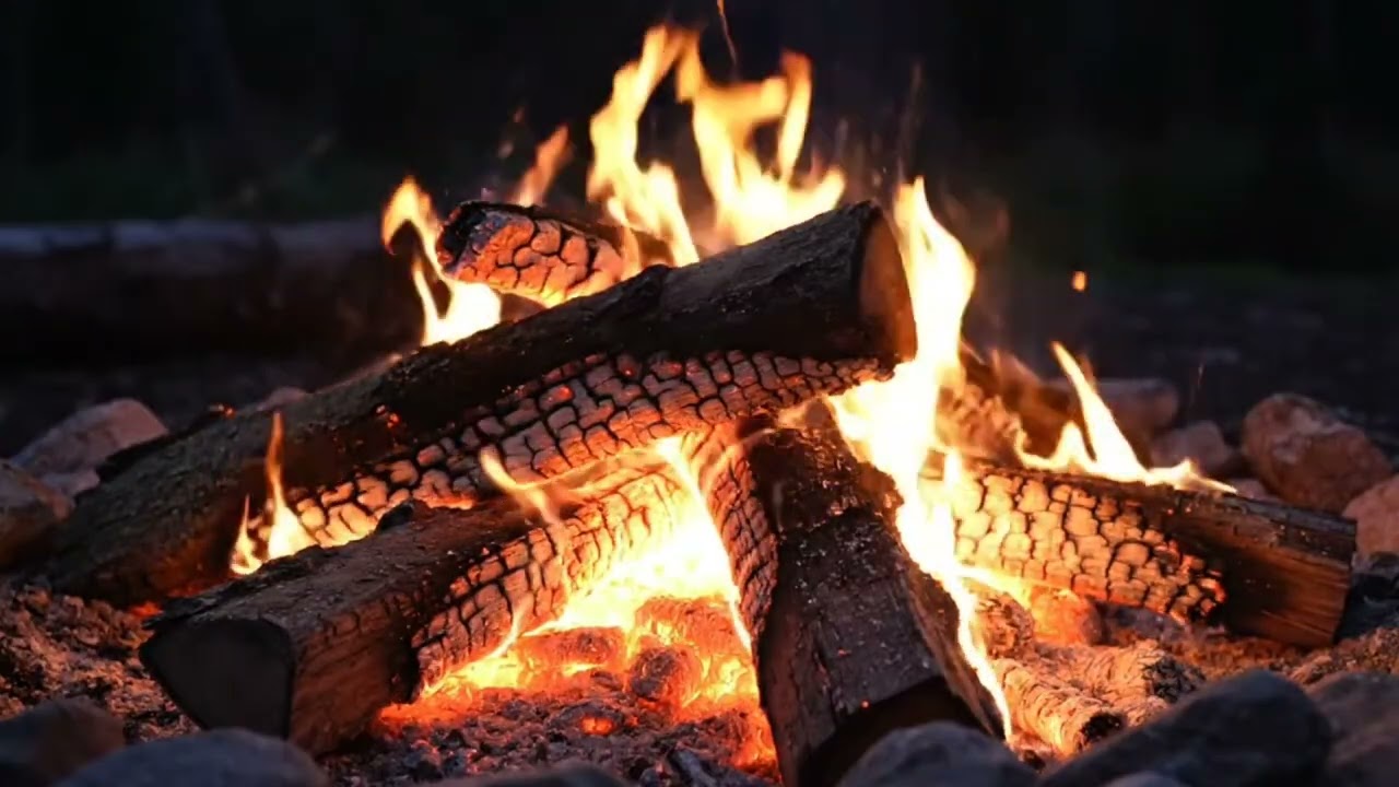 Serene Firewood Crackling for Slow Breathing