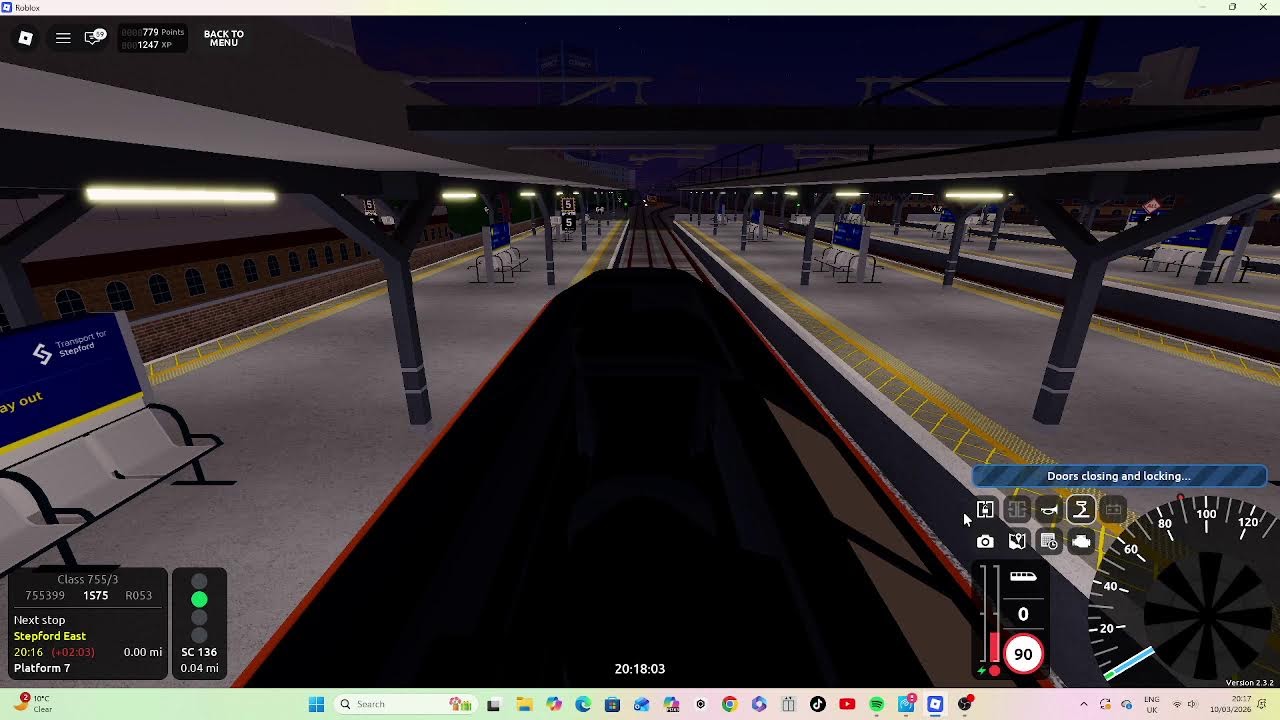 Train driver on Airlink Class 755 Airport Central - Stepford Central on SCR Roblox 