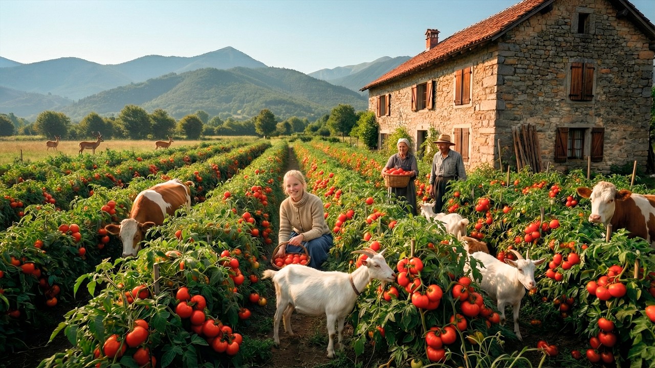 Peaceful Countryside Garden Life – Harvest and Feeding Farm Animals