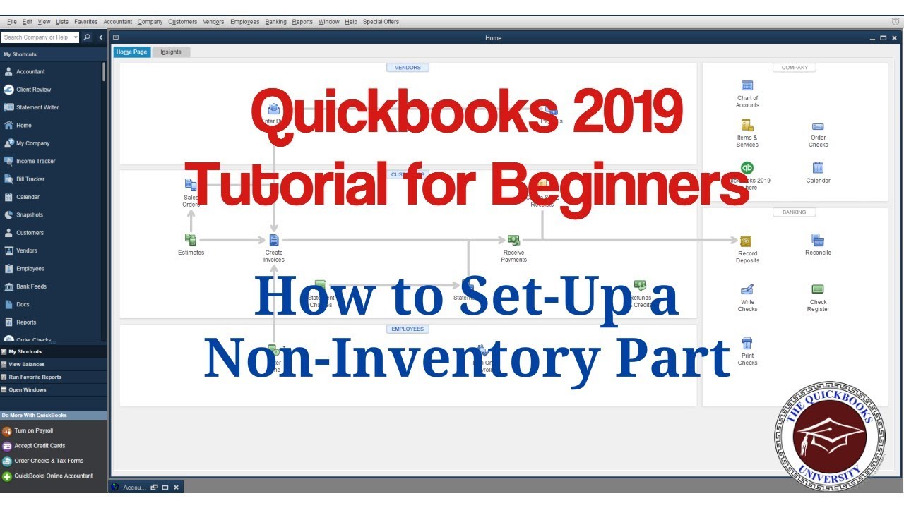 Quickbooks 2019 Tutorial for Beginners - How to Set-Up a Non-Inventory Part