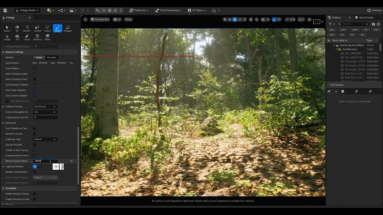 Unreal  5.1  WPO Distance (Foliage Optimization)