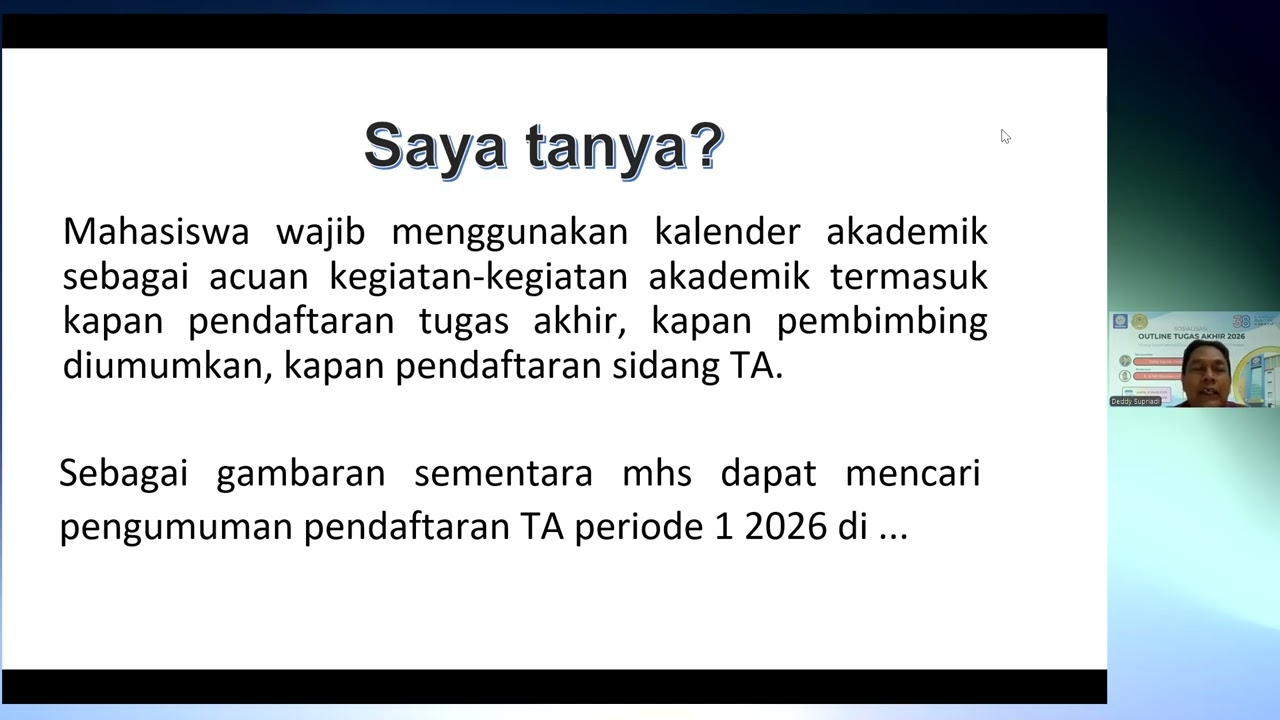 Sosialisasi Outline Tugas Akhir Prodi SI Kampus Tasikmalaya