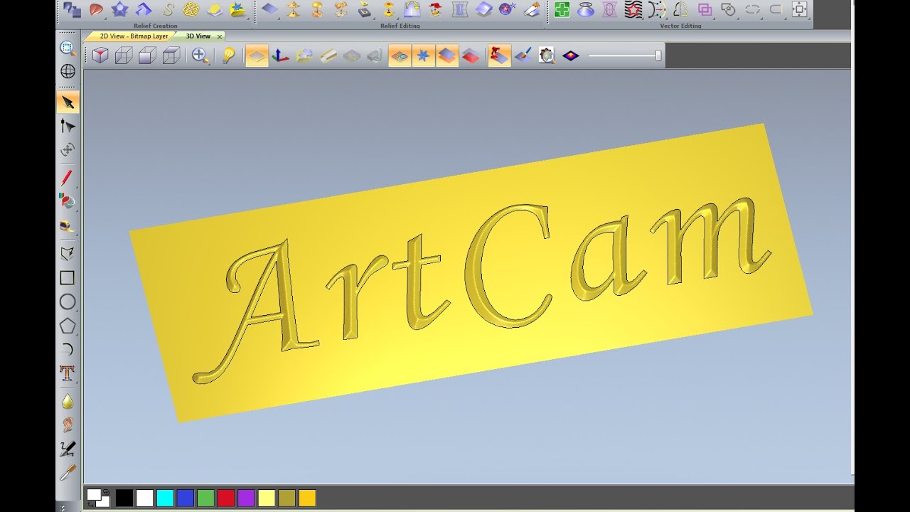 ArtCAM tutorial-How to create embossing text with contour blend-By ArtCam zone