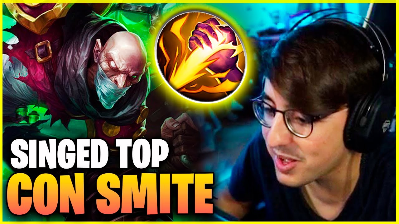 ¡EL LOCO del SINGED TOP con SMITE! ¿ESTRATEGIA de GENIO o TROLL?