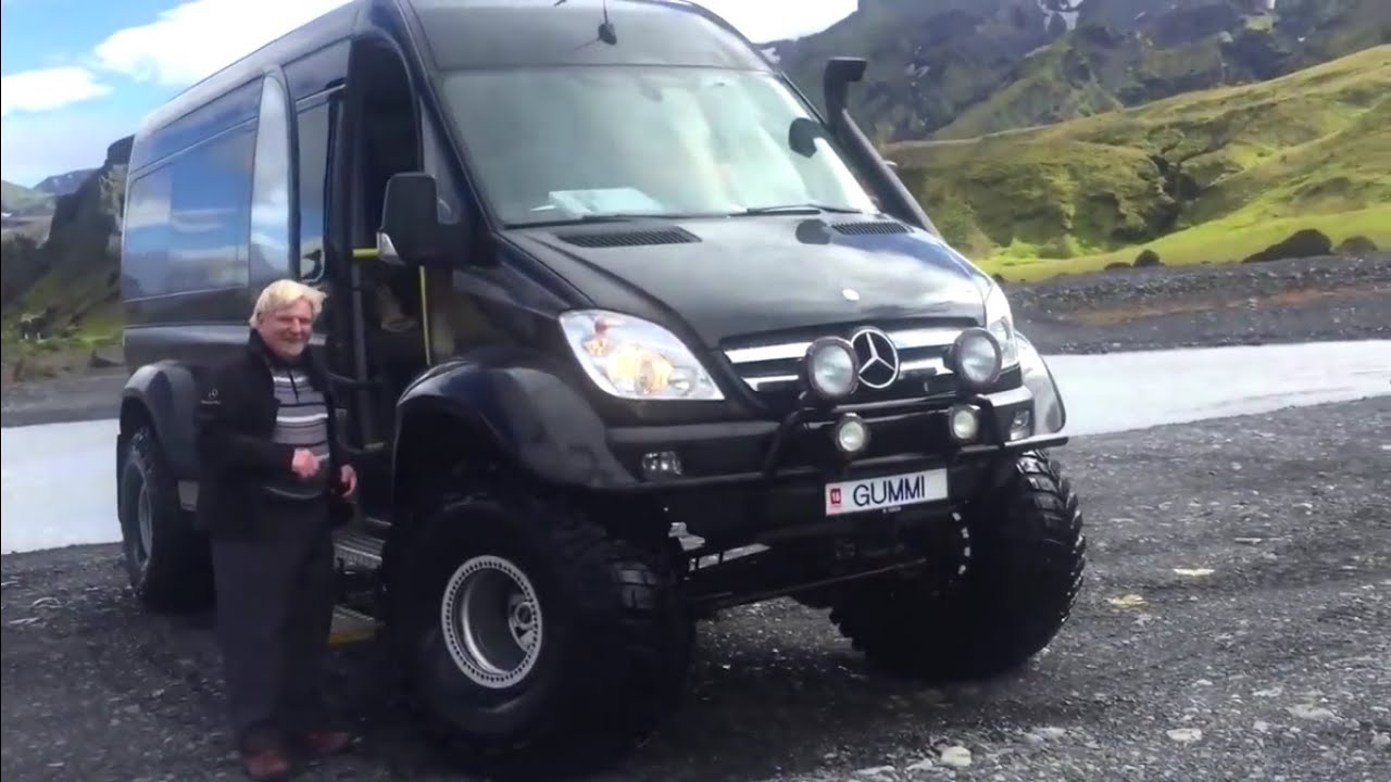 Iceland Sprinter 4x4 crossing river.