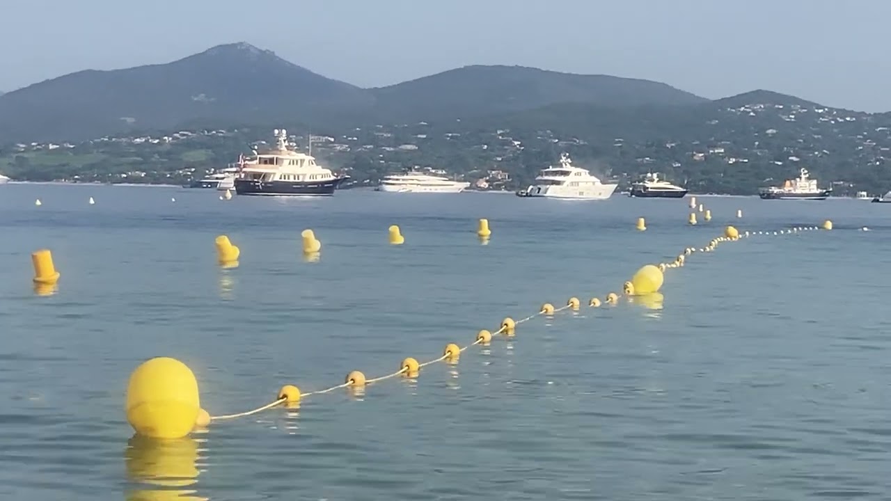 Mega yachts (including Sir Philip Green’s ‘Lionheart’) at anchor in Saint-Tropez.  Part 1.