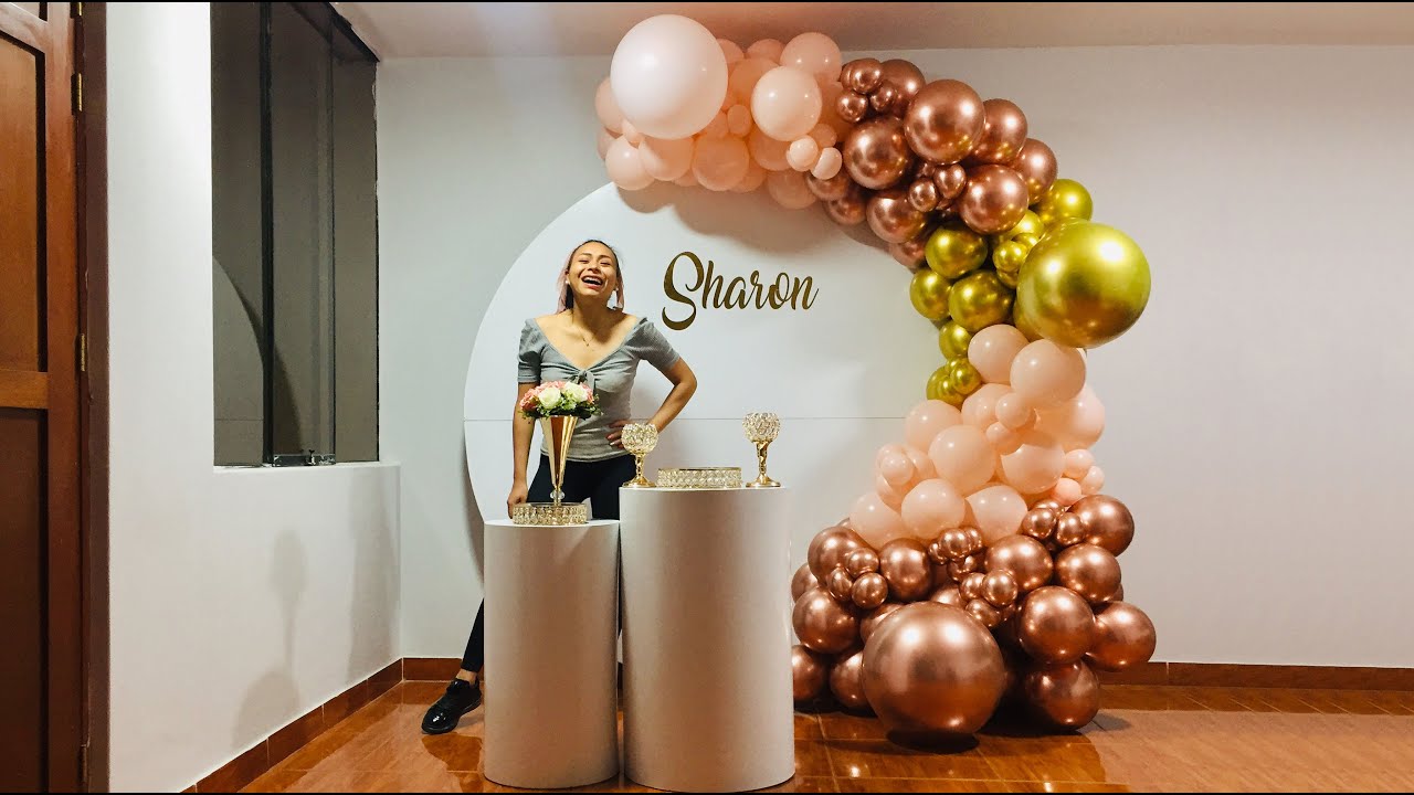 Como hacer un Arco de Globos - Con fondo circular - Decoracion cumpleaños