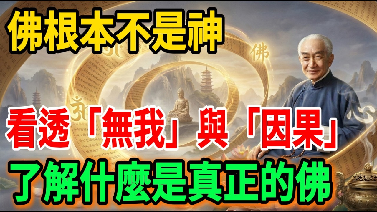 南懷瑾：今天帶你從零看透「無我」與「因果」的真正秘密，了解什麼是真正的佛！#南懷瑾 #佛學 #因果 #佛法智慧 #佛教文化 #佛學知識 #修心修行  #看破放下