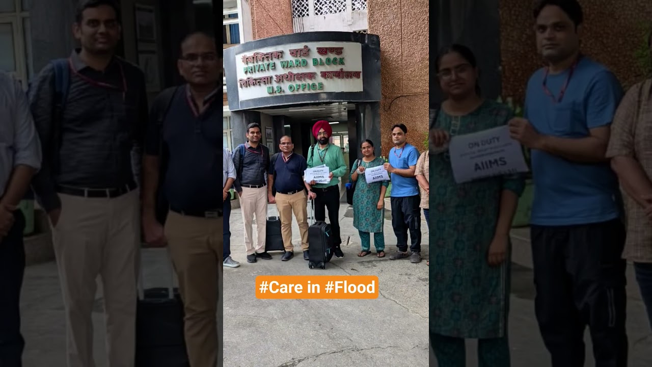 #Aiims Caring hands for Flood survivors #viralvideo #delhihospital #delhi #news #flood  #punjab
