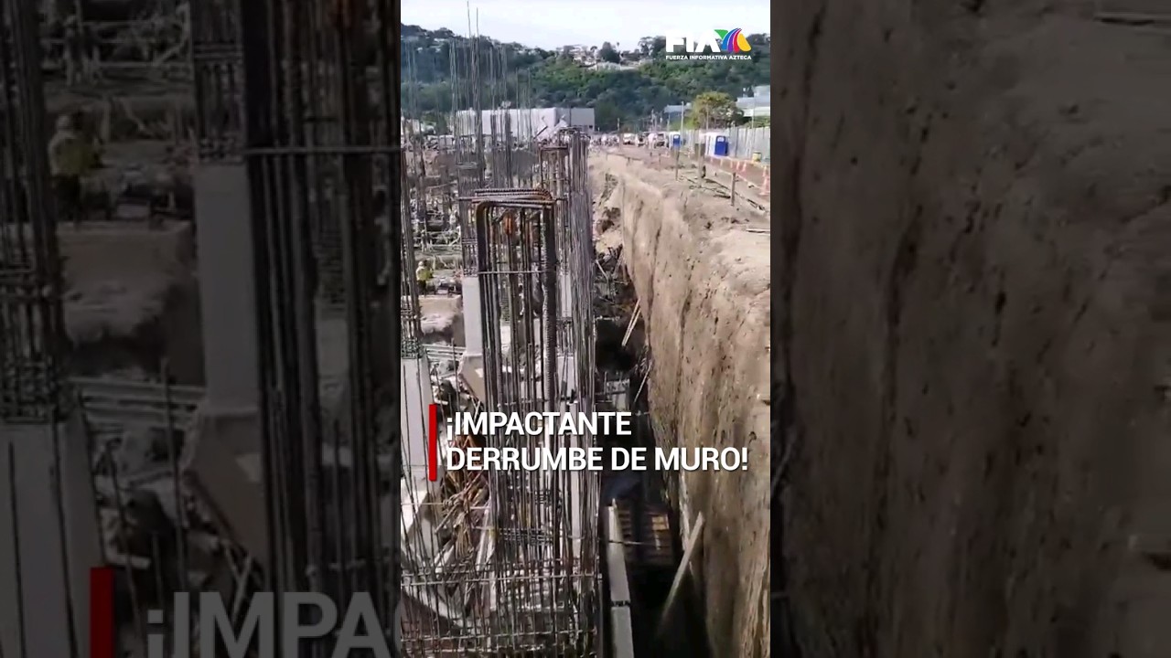 ¡SE CAYÓ EL MURO! | Este es el momento exacto en el que cae un muro de construcción en El Salvador.