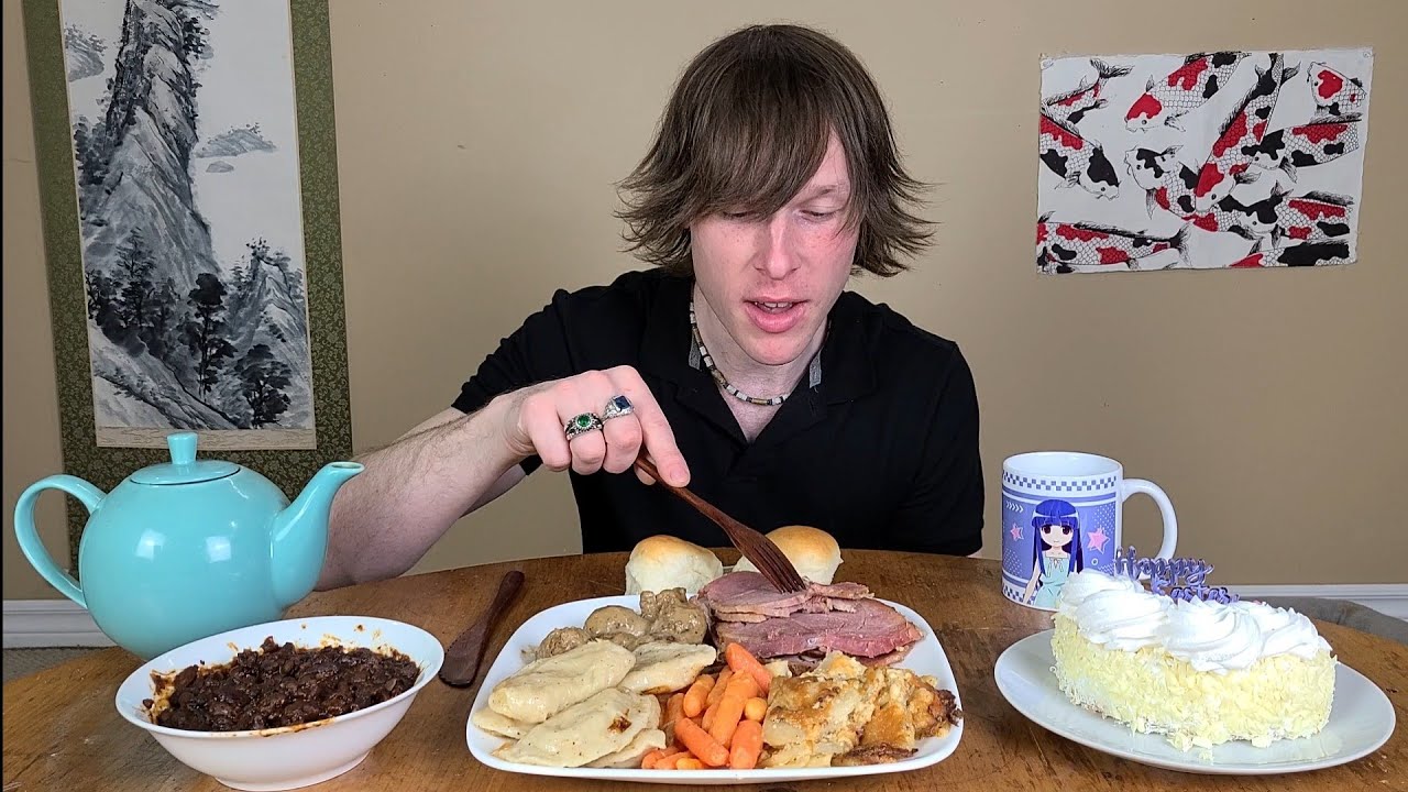 Easter Dinner (Leftovers) Mukbang