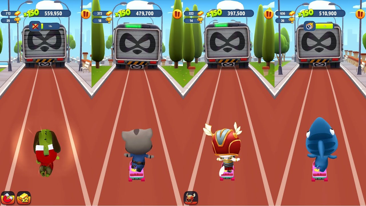 Talking Tom Gold Run Sports Boss Fight - ZombieBen x SharkHank x Officer Tom x Angela
