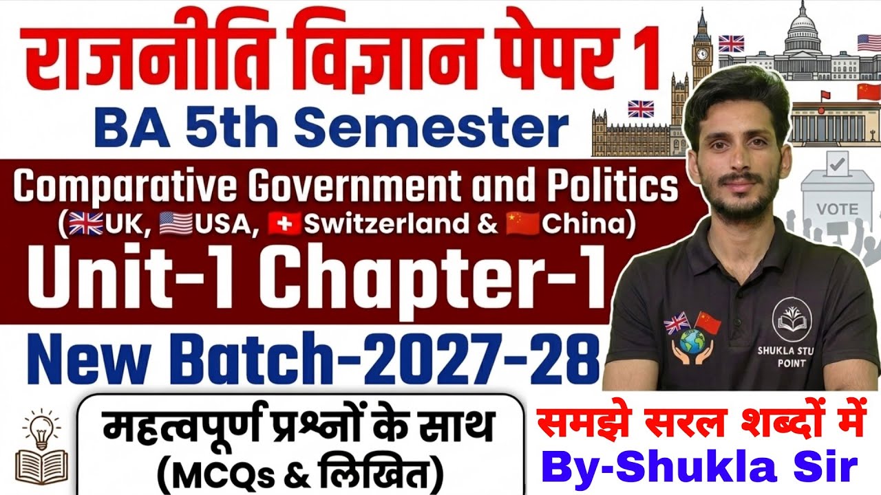 Political science ba 5th semester | Paper-1 Unit-1 Chapter-1 | New batch-2027-28 | Rajnitishastr