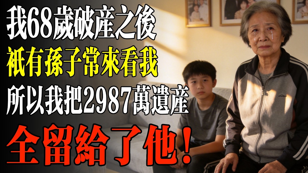 我68歲破產之後，只有孫子常來看我，所以我把2987萬遺產，全留給了他！#幸福 #人生 #故事 #老年 #退休後 #情感 #人生感悟 #養生 #哲理 #老年生活