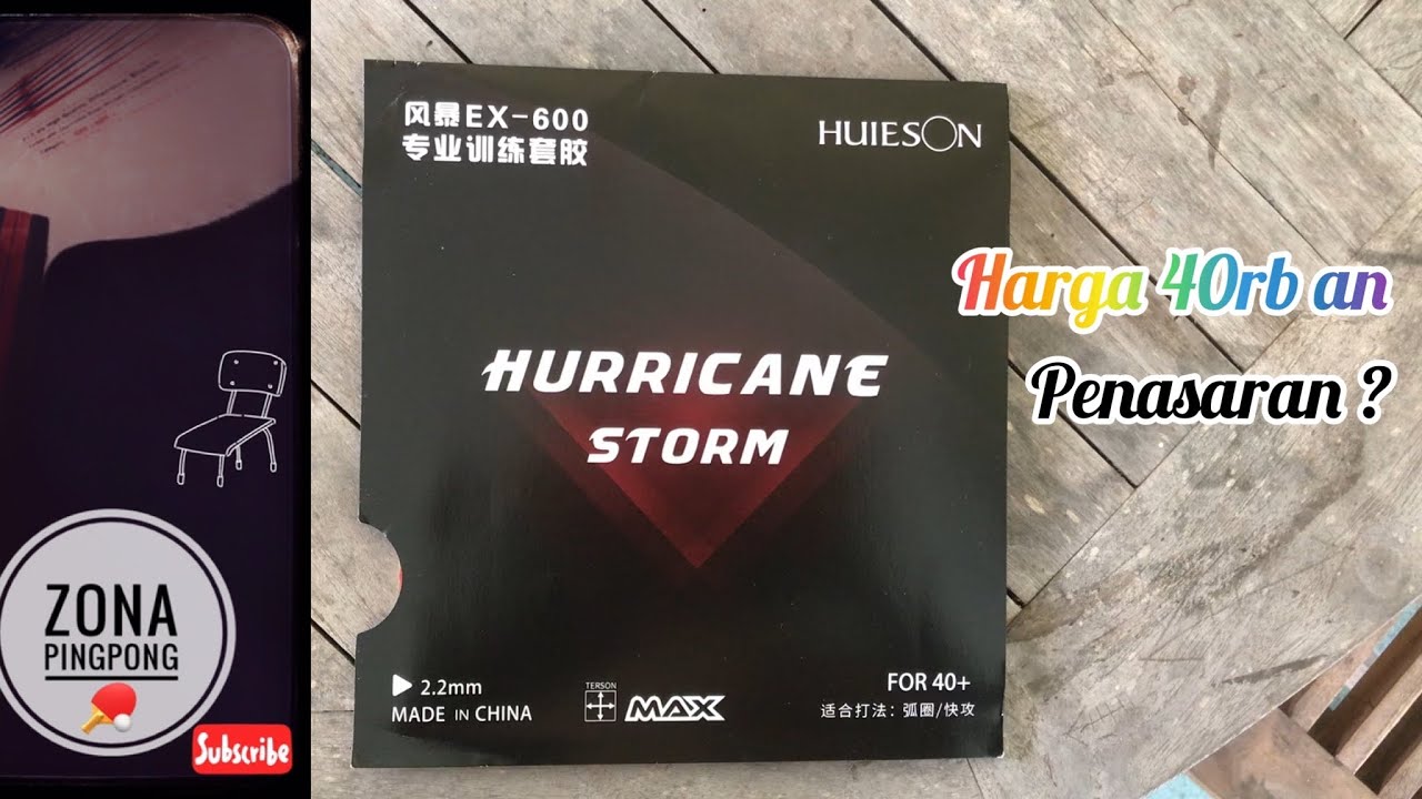 Karet Huieson Hurricane Storm EX-600 Spon Max Soft Murah Rekomendasi Zona Pingpong