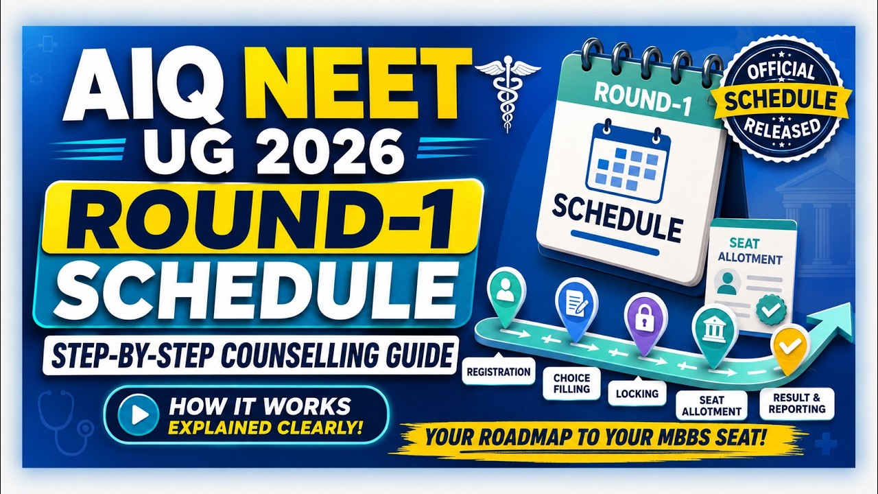 🔥AIQ NEET UG 2026 Round 1 Schedule | Step-by-Step Counselling Process #neet  #neet2026 #neetexam