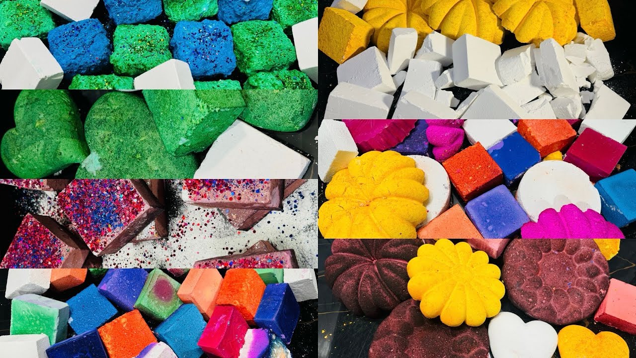 1-Minute Compilation |  Relaxing Rainbow Chalk ASMR Crushing Video 