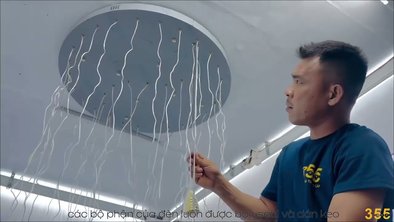 Đ&egrave;n thả hiện đại th&ocirc;ng tầng THD3804T37 nhập khẩu bởi 355 Decor