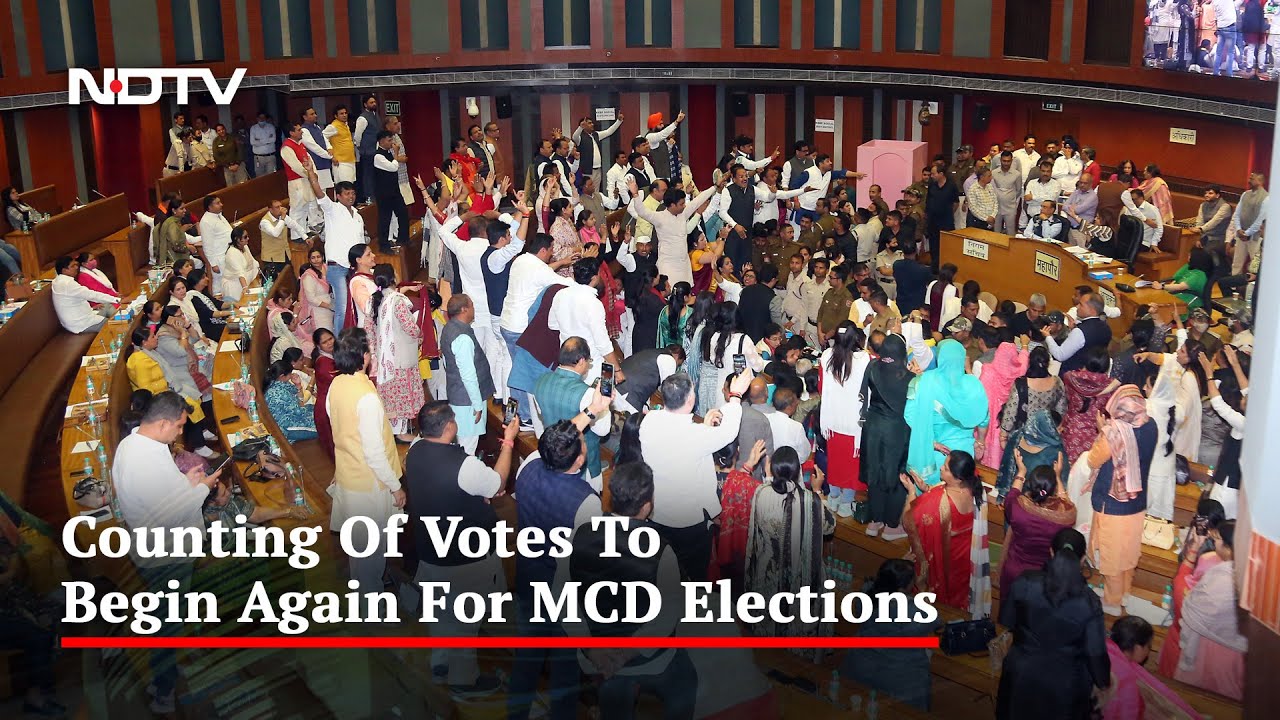 Leaders Climb Table Amid Noisy Scenes At Delhi Civic Body's Key Election