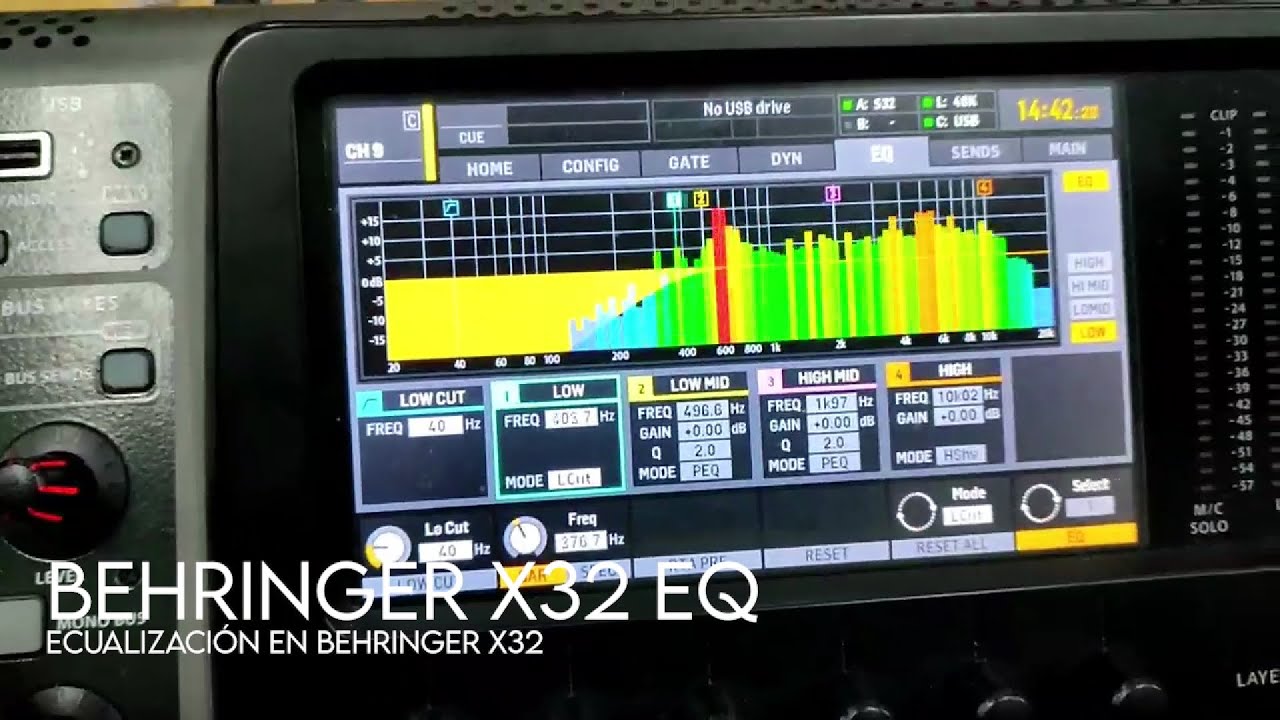 Ecualización. Behringer X32. Control, edición y mezcla de sonido. Ciclo VDJ.