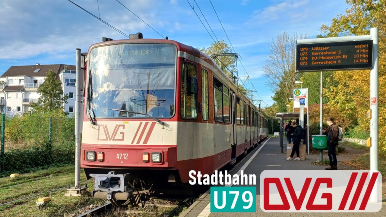 DVG Duisburg | Mitfahrt Stadtbahn U79: Meiderich Bf - Düsseldorf-Uni Ost/Bot. Garten | Duewag B80C