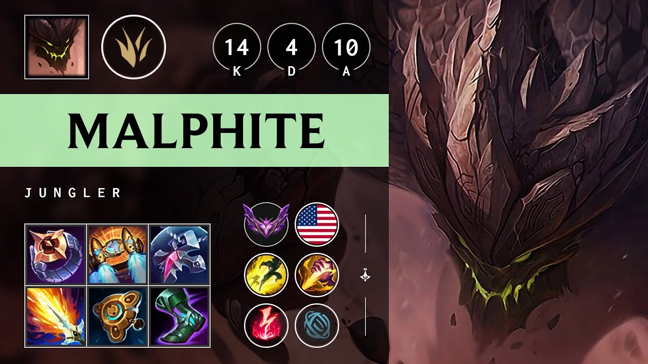 Malphite Jungle vs Kayn: Godlike - NA Master Patch 14.15