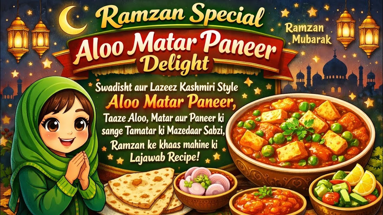 Ramzan Special Kashmiri Style Aloo Matar Paneer aur Tamatar ki Sabzi | Iftar Special Recipe