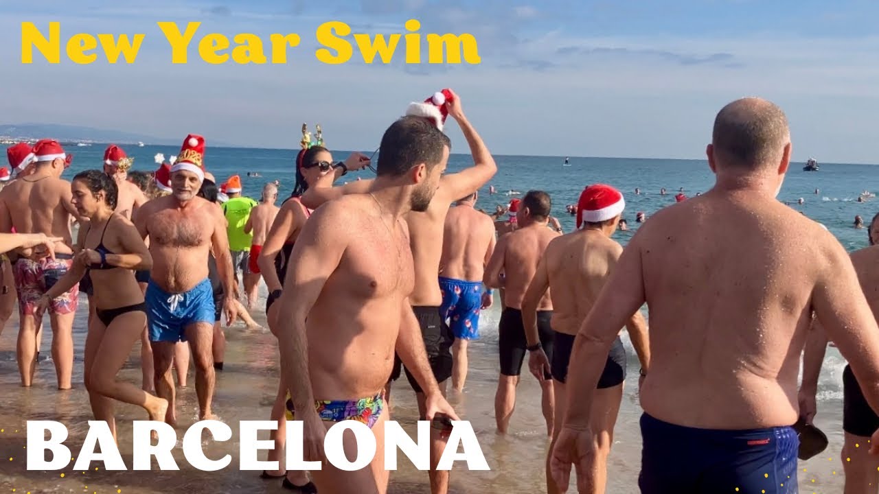 Barcelona New Year’s Day Swim 2026 🏊‍♂️ | Sant Sebastià Beach First Dip of the Year