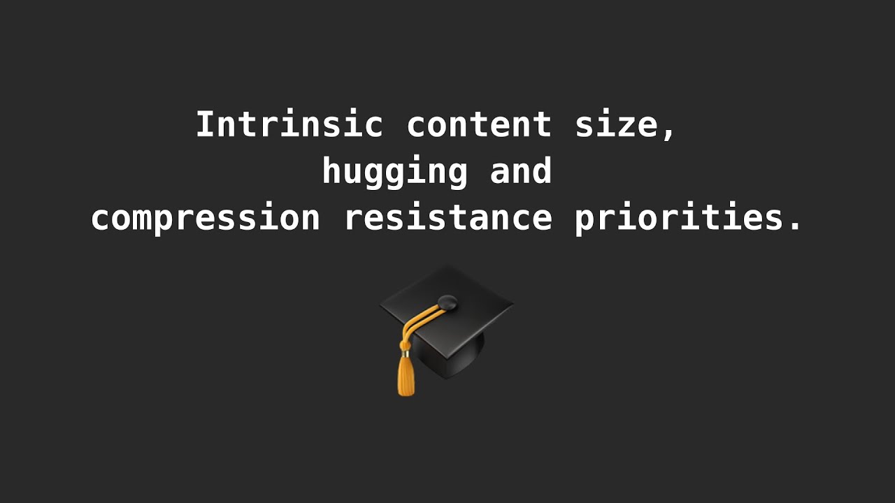 Intrinsic content size, hugging and compression resistance priorities. Swift. iOS lab. ITIS 2021.