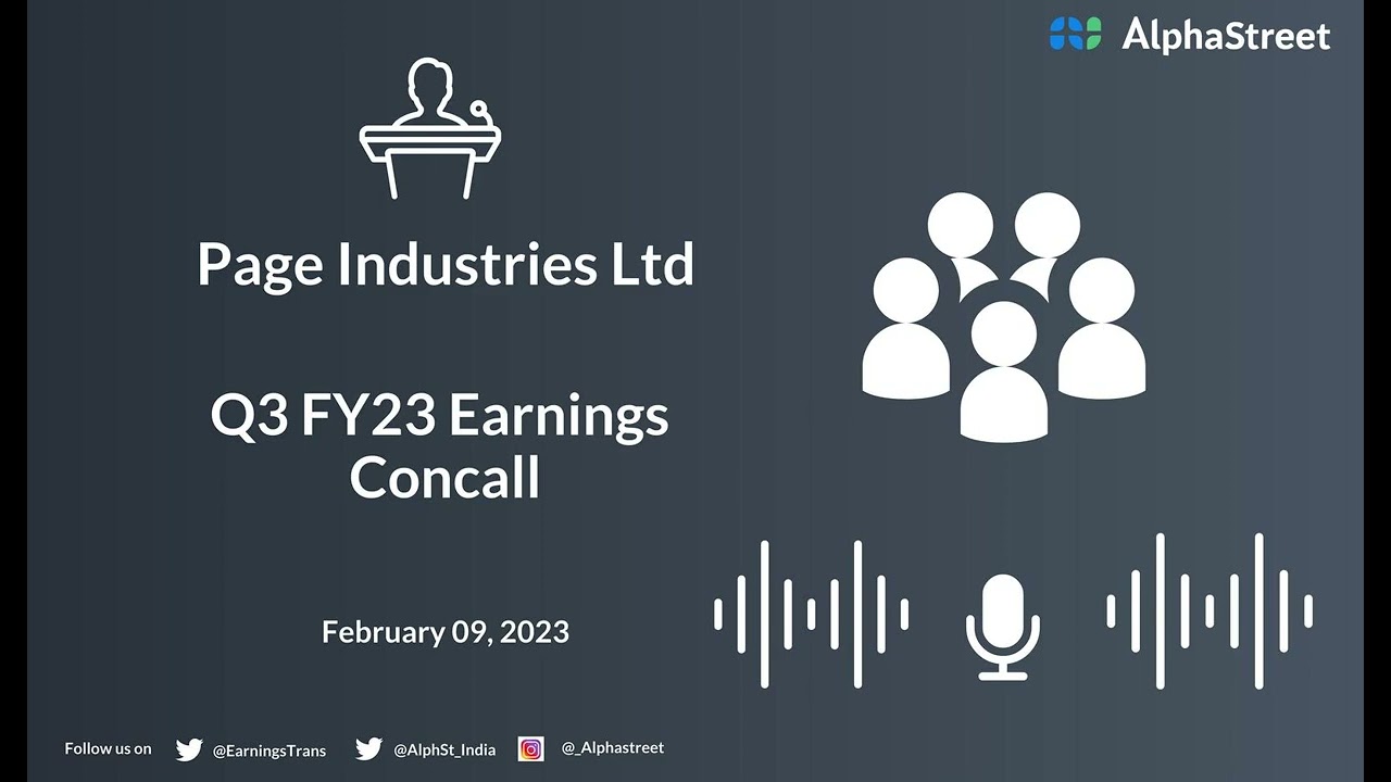 Page Industries Ltd Q3 FY23 Earnings Concall