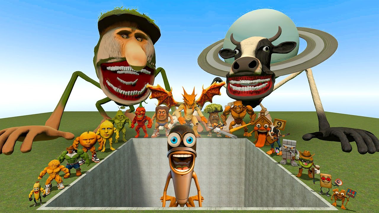 AI Brainrot Memes vs Cek Cek Cek Sahur Bosses in Giant Pit – Gmod Chaos