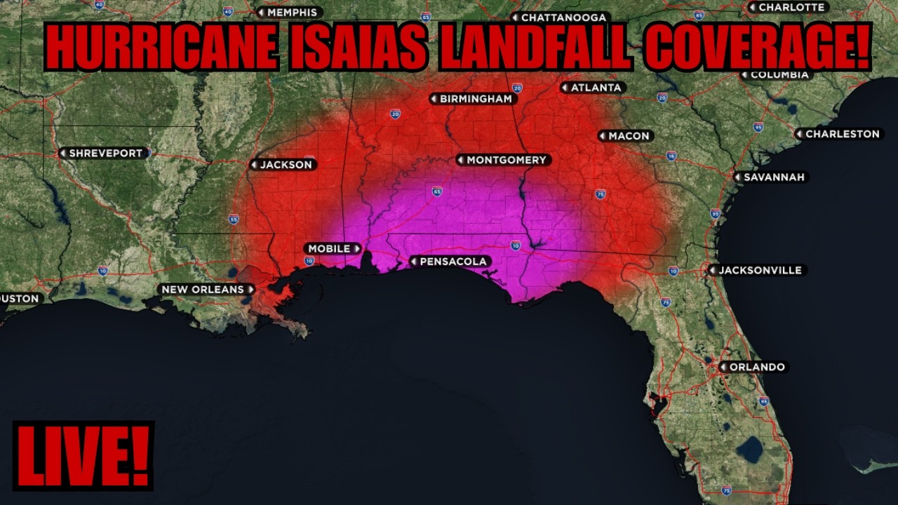 LIVE CAT 3 HURRICANE ISAIAS LANDFALL!