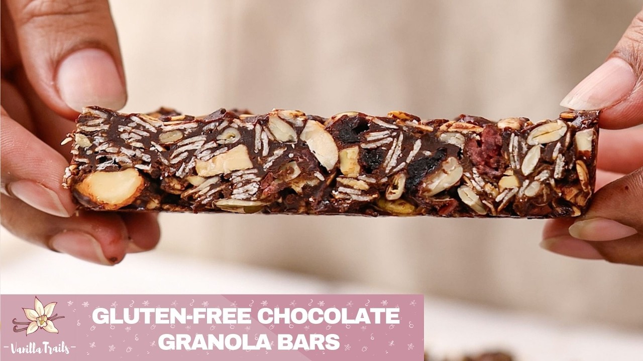 Easy Chocolate Granola Bars | Gluten free, vegan friendly | Very Nutritious, chocolatey Snack Bars