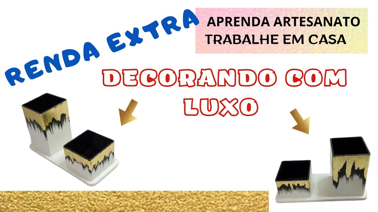 AULA 36 - DIY - Decoração  Luxuosa Exclusiva - Porta Lápis Porta Clips p/ Escritório ou Escrivaninha