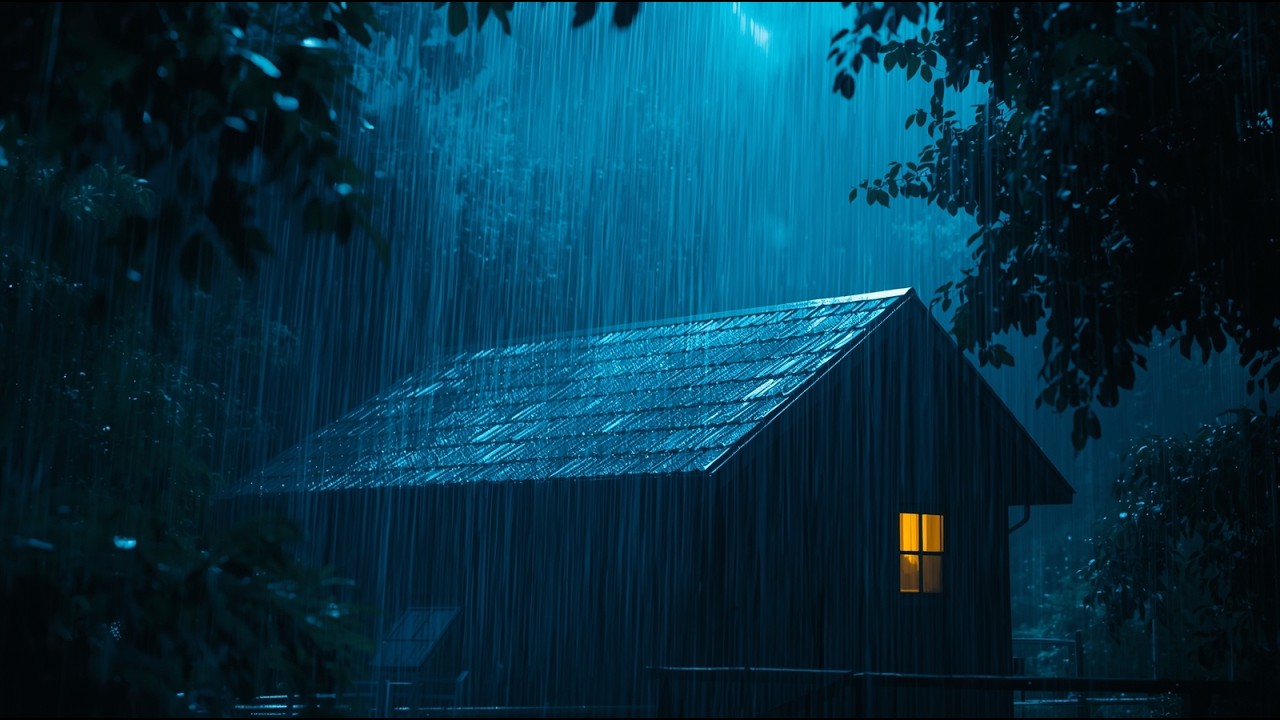 Calm Your Nervous System with Heavy Rain & Thunder Sleep Sounds