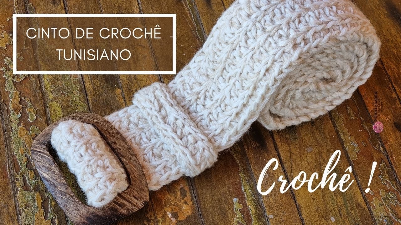 Como fazer Cinto de Crochê Tunisiano -Tutorial de Crochê