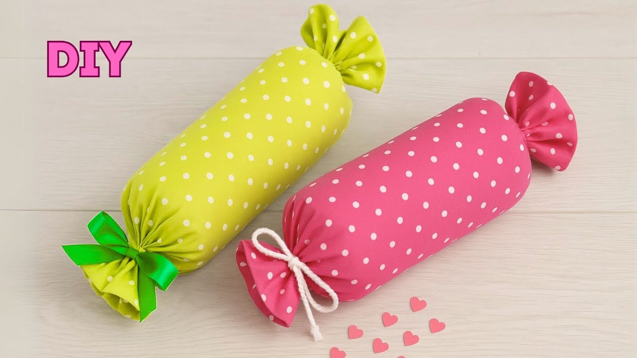 Cojín sin COSTURA con forma de caramelo