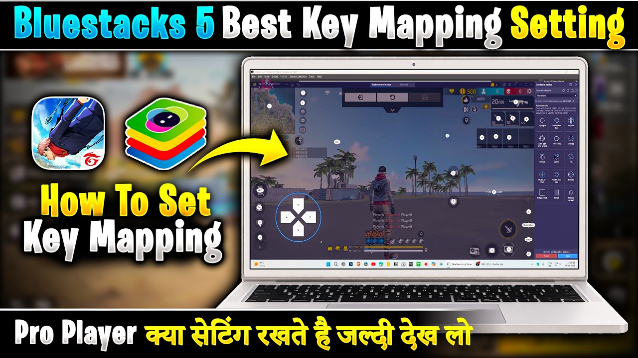 Bluestacks 5 Best Key Mapping Setting For Free Fire | FF Best Custom HUD Key Mapping On Bluestacks 5