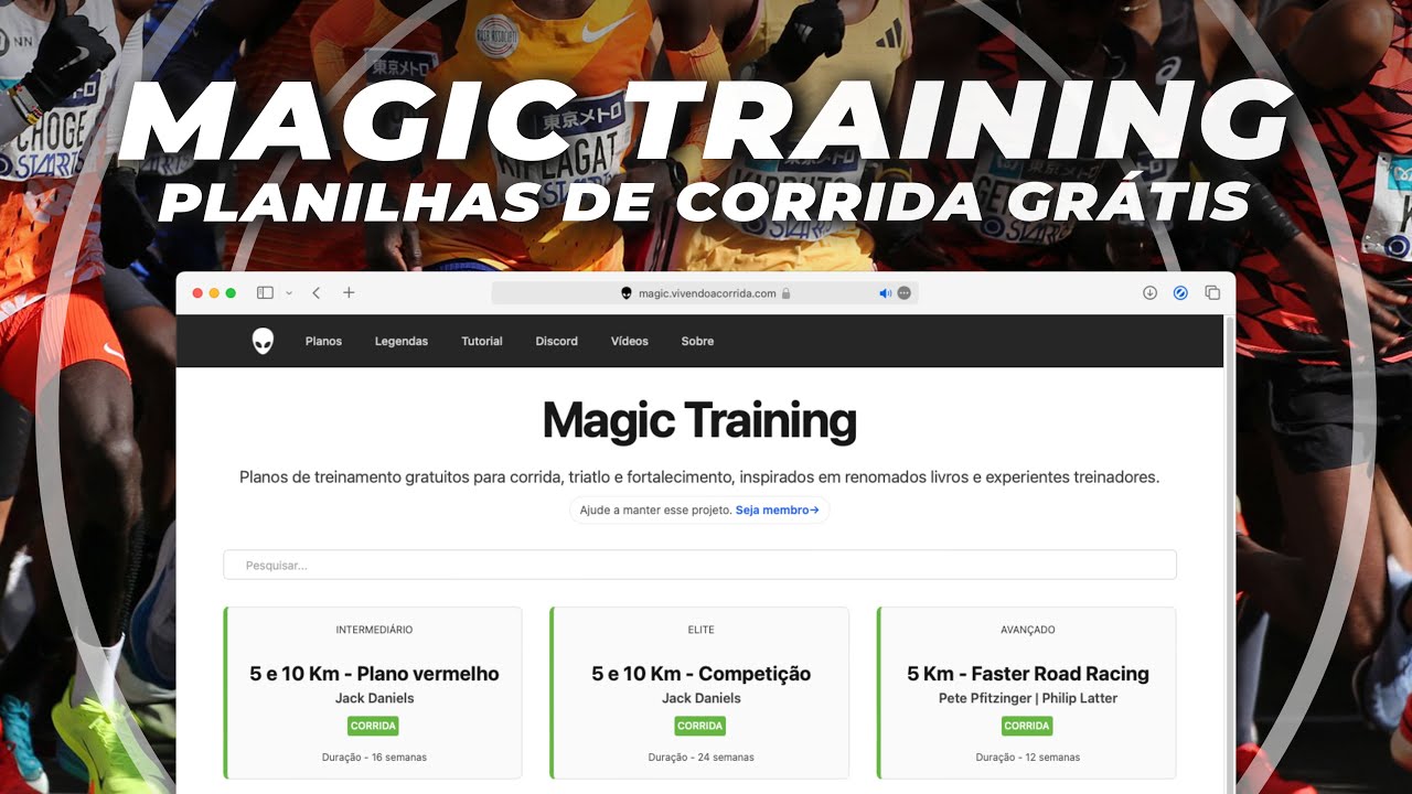 Planilhas de corrida - Melhorias e usabilidade do Magic Traning