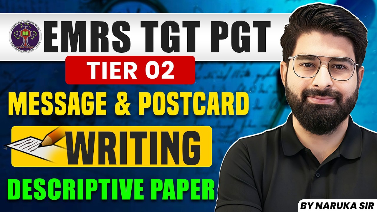 EMRS TGT PGT Tier-2 Writing 2026 🔥 Message & Postcard Writing | Descriptive Paper  by Naruka Sir