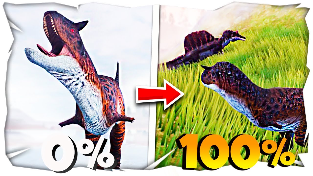 OS CA&Ccedil;ADORES MAIS VELOZES!! SOBREVIVI DO (0 a 100%) COM O CARNOTAURUS  - The Cursed Isle
