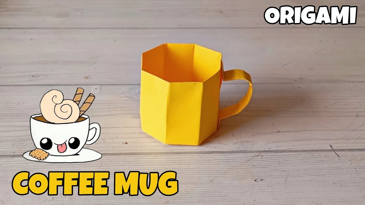 DIY PAPER COFFEE MUG ORIGAMI TUTORIAL| EASY ORIGAMI PAPER MUG CRAFT FOLDING| HANDMADE PAPERCRAFT