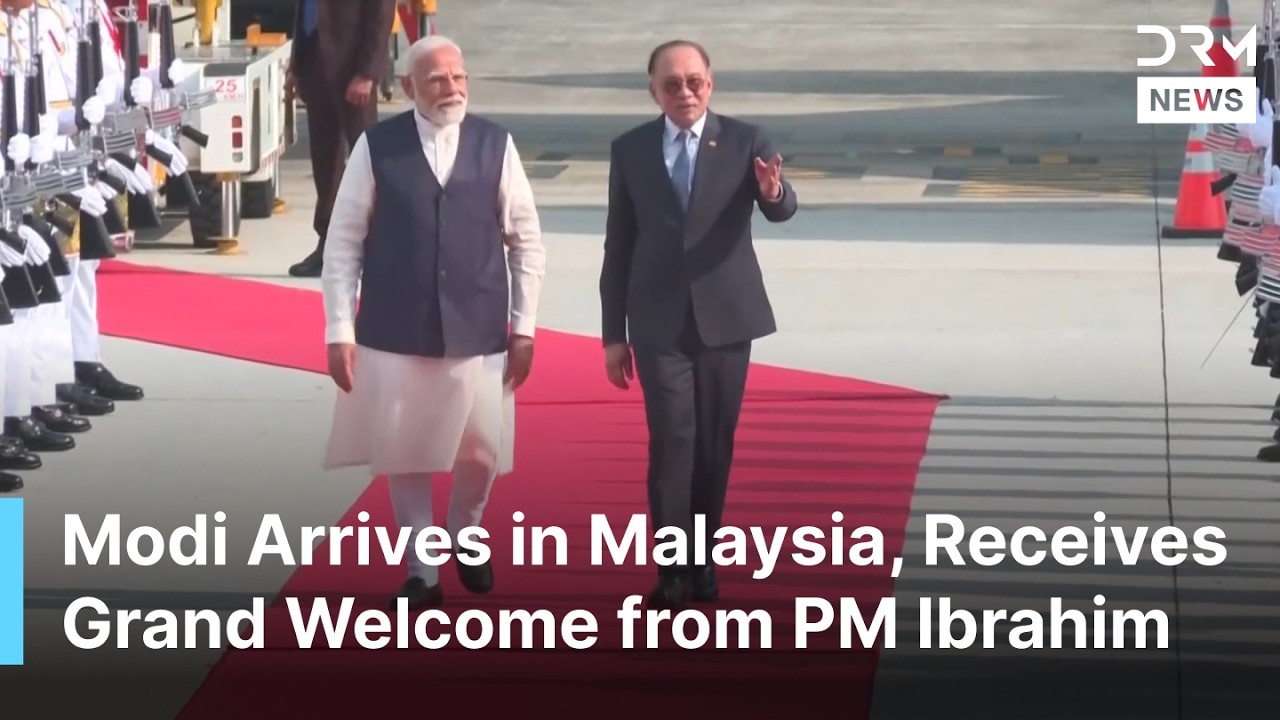 BREAKING NEWS: PM Modi Arrives in Malaysia, Receives Grand Welcome from PM Anwar Ibrahim | AC1B