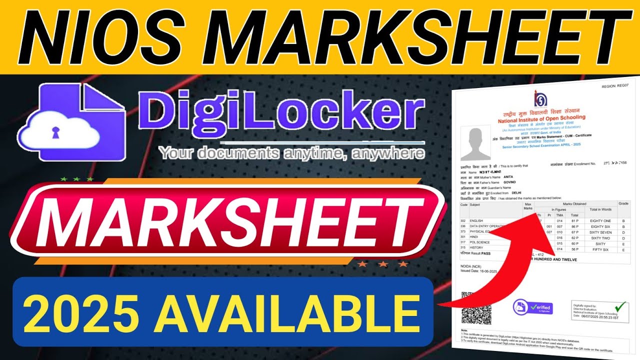 NIOS Marksheet Digilocker